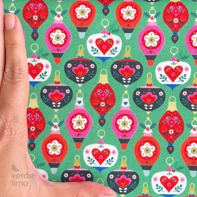 Tecido de Algodão - Nordic noel - Ornamentos