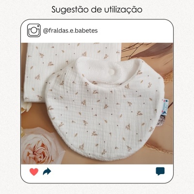 Musselina - Folhagens em fundo branco