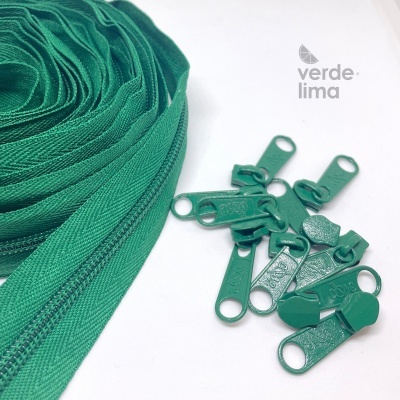 Fecho zipper malha 5 - Pack de 5 metros com 10 cursores