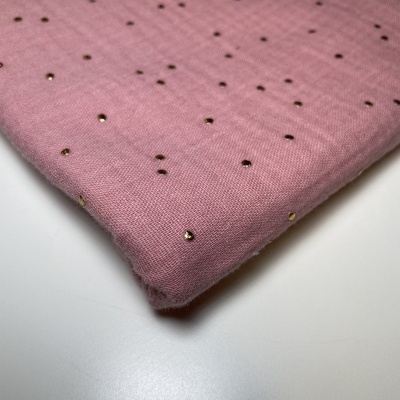 Retalho 48x140cm - Musselina gold dots - Blush