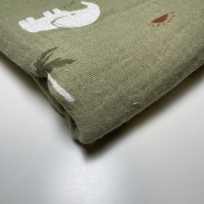 Retalho 23cm x 145cm- Musselina - Safari Elephant