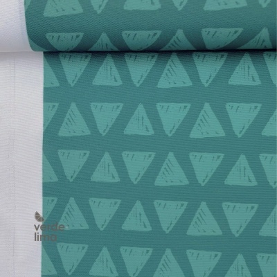 Nylon Impermeável - Triângulos fundo petróleo
