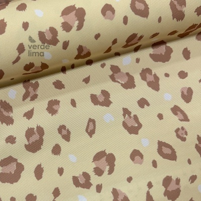 Nylon Impermeável - Padrão Leopardo fundo amarelo (novo tom)
