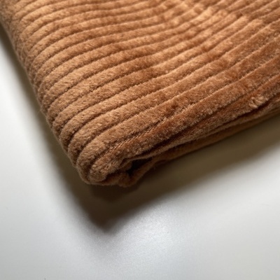 Retalho 20cm x 142cm- Bombazine risca extra larga - Caramelo