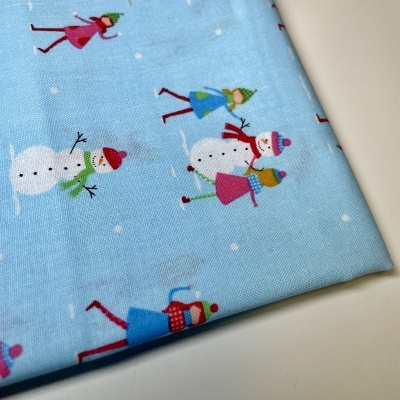 Retalho 43x110cm - Tecido de Algodão - CHRISTMAS TOWN - SNOWMAN