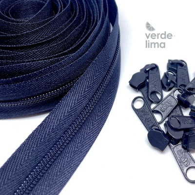Fecho zipper malha 5 - Pack de 5 metros com 10 cursores