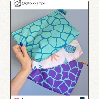 Nylon Impermeável - Malhado Roxo e verde