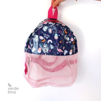 Mochila de praia com rede - Rosa