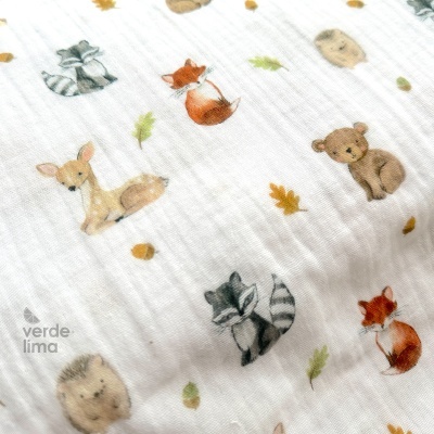 Musselina - Estampado digital - Forest animals