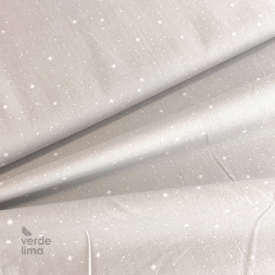 Tecido de Algodão - Estrelas fundo cinzento