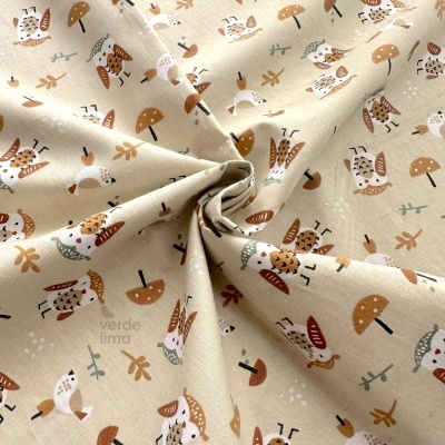 Tecido de Algodão - Bear and moose - Mochos