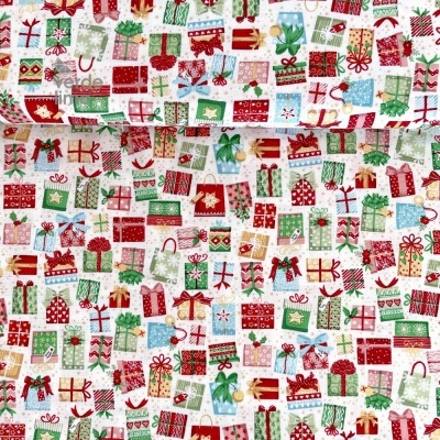 Tecido de Algodão - Christmas Wishes - Gifts Galore