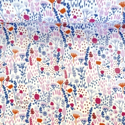 Tecido Plastificado -Jardim encantado - Flores lavanda