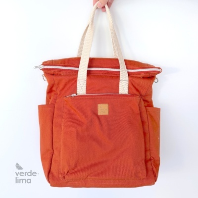 Mochila multiposições - Sarja tijolo