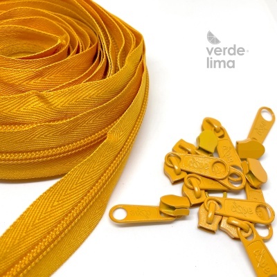 Fecho zipper malha 5 - Pack de 5 metros com 10 cursores