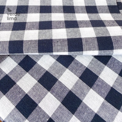 Pack de retalhos - Vichy e cambraia de algodão - Azul marinho