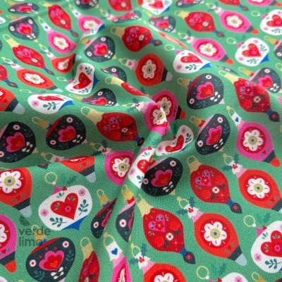 Tecido de Algodão - Nordic noel - Ornamentos