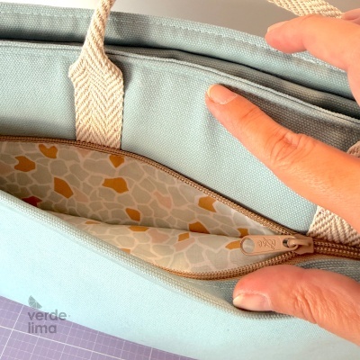 Mala de portátil - Canvas azul claro Mala de portátil - Canvas azul claro