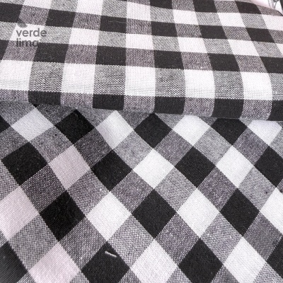 Pack de retalhos - Vichy e cambraia de algodão - Preto