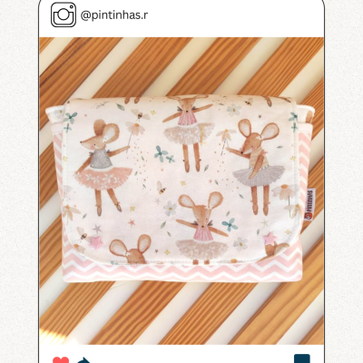 Tecido de Algodão - Estampado digital - Reino de fadas - Ratinhas Bailarinas