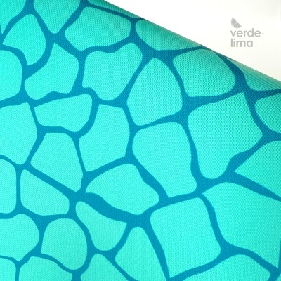 Nylon Impermeável - Malhado verde e turquesa