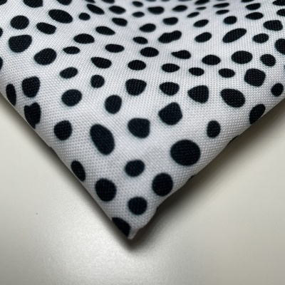 Retalho 19cm x 150cm- Minimate Impermeável - Pintas pretas fundo branco