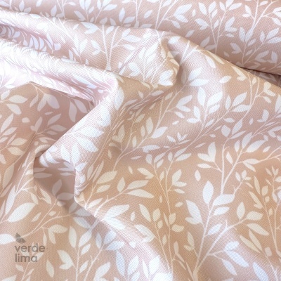 Nylon Impermeável - Floral rosa nude