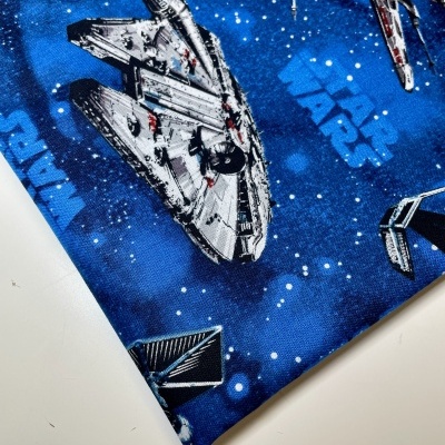 Retalho 50x110 - Tecido de Algodão - Star Wars - Naves