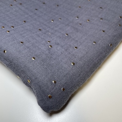 Retalho 47x140cm - Musselina gold dots - Antracite