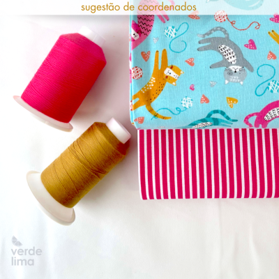 Tecido de Algodão - Whiskers - Playful cats