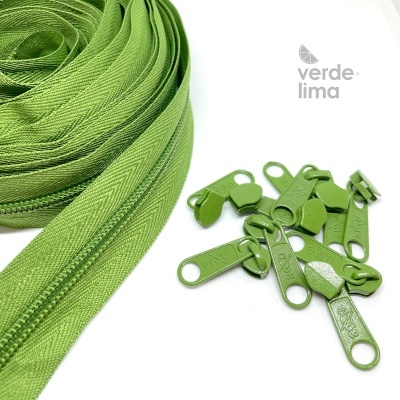Fecho zipper malha 5 - Pack de 5 metros com 10 cursores