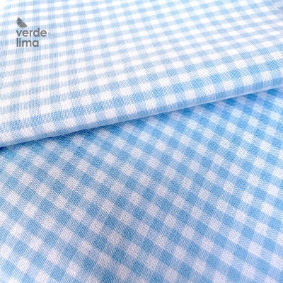 Pack de retalhos - Vichy e cambraia de algodão - Azul claro