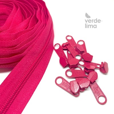 Fecho zipper malha 5 - Pack de 5 metros com 10 cursores
