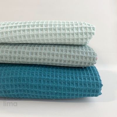Pack de retalhos sortidos -  Piquet Waffle tons frios