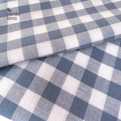 Pack de retalhos - Vichy e cambraia de algodão - Azul ganga