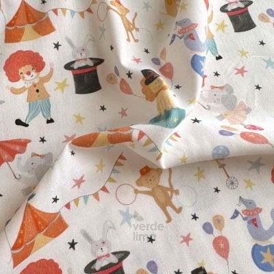 Tecido de Algodão - Circo dos Bichos - Magia do circo