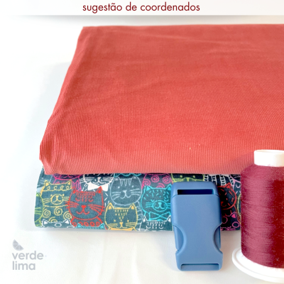 Tecido de Algodão - Whiskers - Portrait cats teal