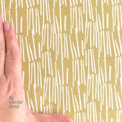 Tecido de Algodão - Riscado Mostarda