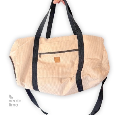 Saco de desporto - Bombazine risca larga areia