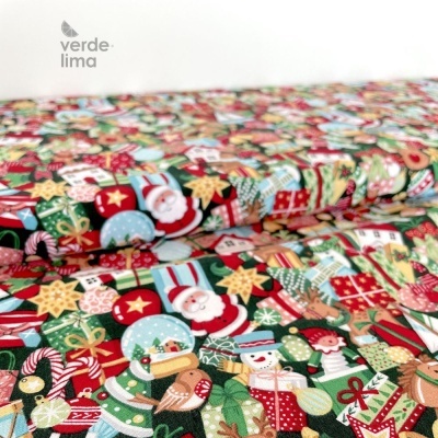 Tecido de Algodão - Christmas Wishes - Stocking Fillers