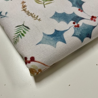 Retalho 75x140 - TECIDO CANVAS - CANVAS XMAS FLORAL