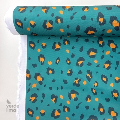 Nylon Impermeável - Leopardo tons azuis