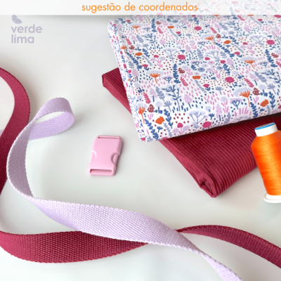 Tecido de algodão - Jardim encantado - Flores Lavanda Tecido de algodão - Jardim encantado - Flores Lavanda