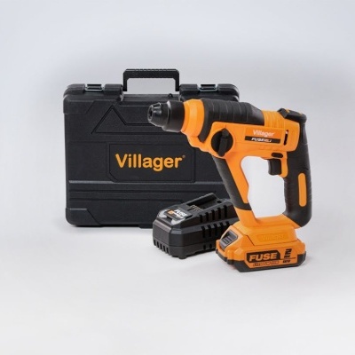 Ferramenta elétrica laranja e preto com estojo e bateria