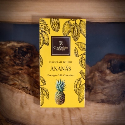 Maria Chocolate Tablete de Chocolate com Ananás Sabores do Chef Chocolate Fabrico Artesanal