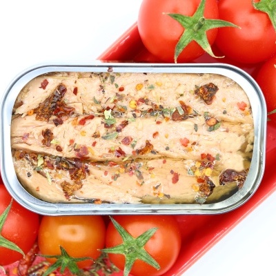 Moliceiro Filetes de Atum com Tomate Seco, Orégãos e Piri-Piri em Azeite Conservas