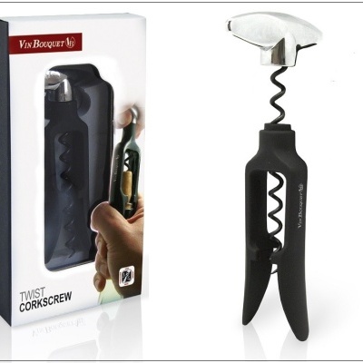 Abridor de cortiça preto e embalagem VIS BOUQUET