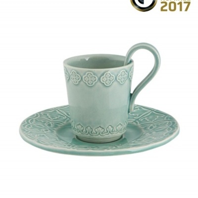 Bordallo Pinheiro Rua Nova -  Chávena Café com Pires Decoração