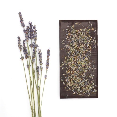 Pedaços de Cacau Chocolate Negro e Alfazema Fabrico Artesanal