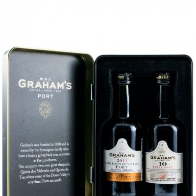 Graham's Lata com 2 Miniaturas Tawny 10 Anos e LVB 2017 Vinho do Porto